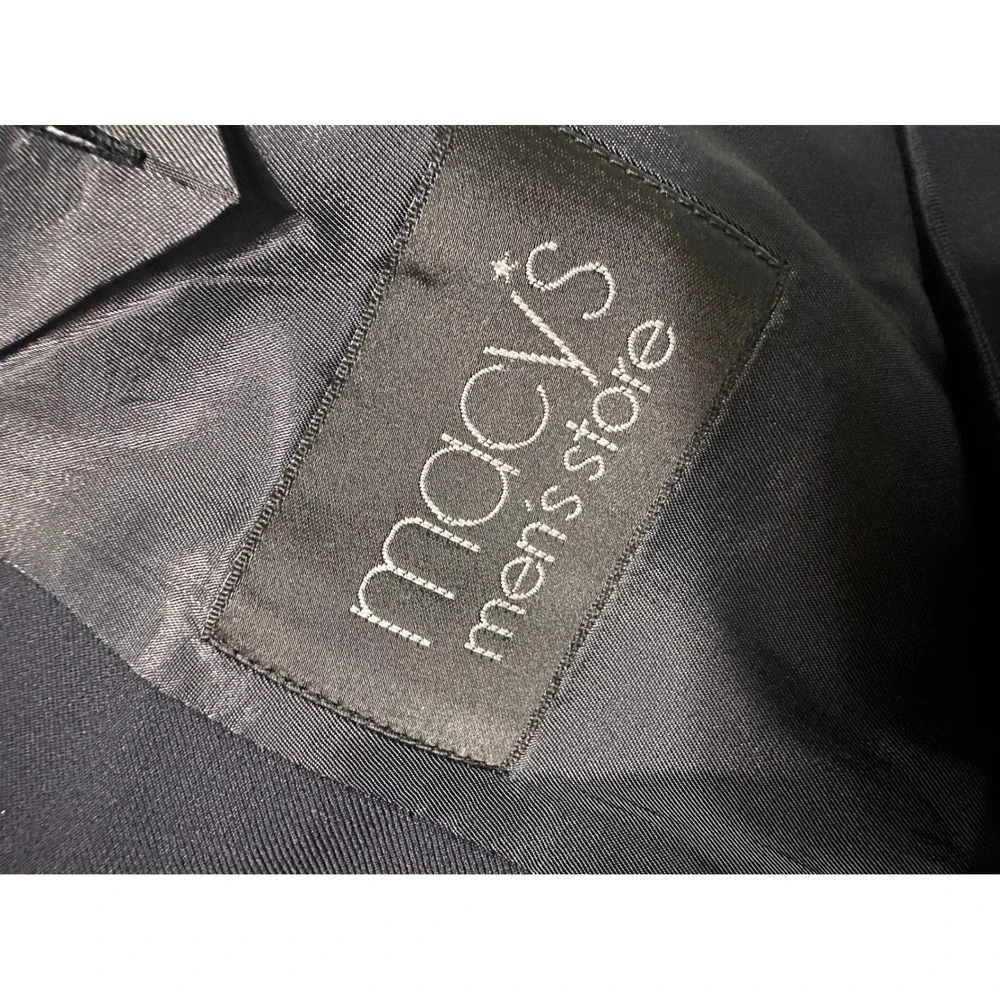 Michael Kors Mens Navy Blue 100% Wool Blazer Silver Crest Buttons 42R Sport Coat
